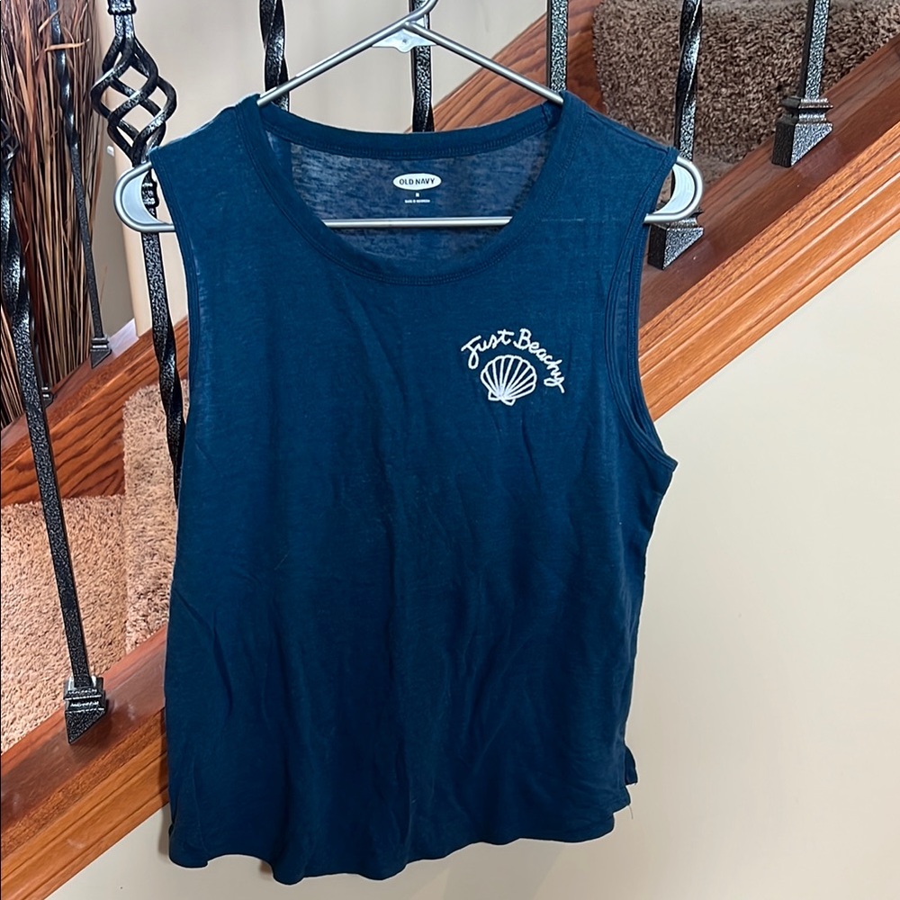 Old Navy Dark Blue Beachy Shell Tank